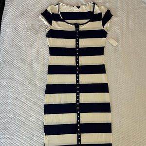 Navy blue and white dress